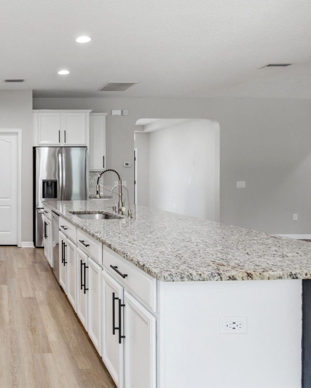 Kitchen with granite island